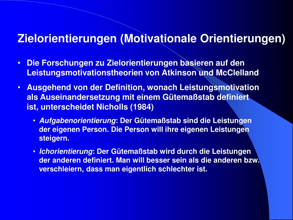 PPT Zielorientierungen (Motivationale Orientierungen
