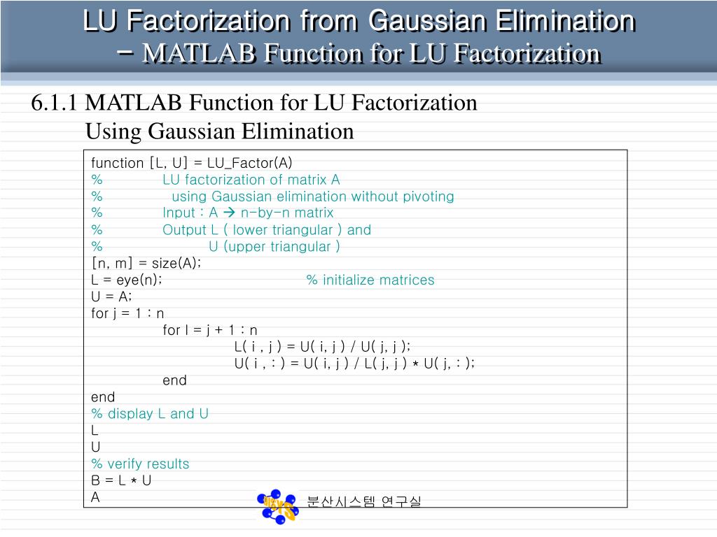 PPT 6. LU Factorization PowerPoint Presentation, free download ID