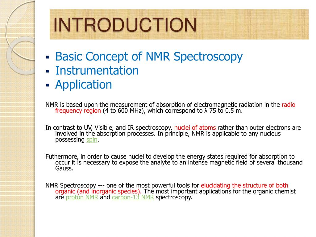 PPT NUCLEAR RESONANCE (NMR) SPECTROSCOPY PowerPoint