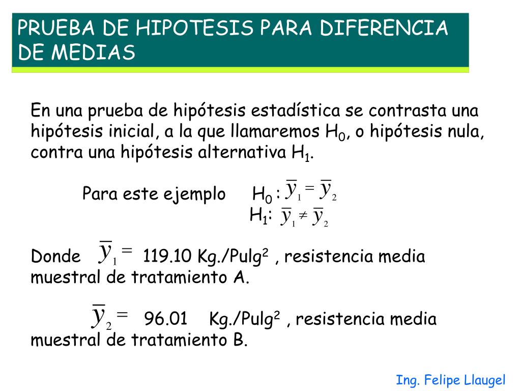 Prueba De Hipotesis Para Diferencia De Medias Ejemplos