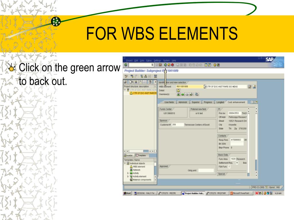 PPT TIPS ON LOOKING UP A WBS ELEMENT OR COST CENTER PowerPoint