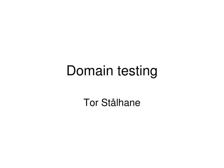 PPT Domain testing PowerPoint Presentation, free download ID923465