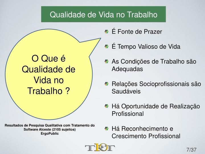 PPT QUALIDADE DE VIDA NO TRABALHO Uma Abordagem DinÃ¢mica PowerPoint