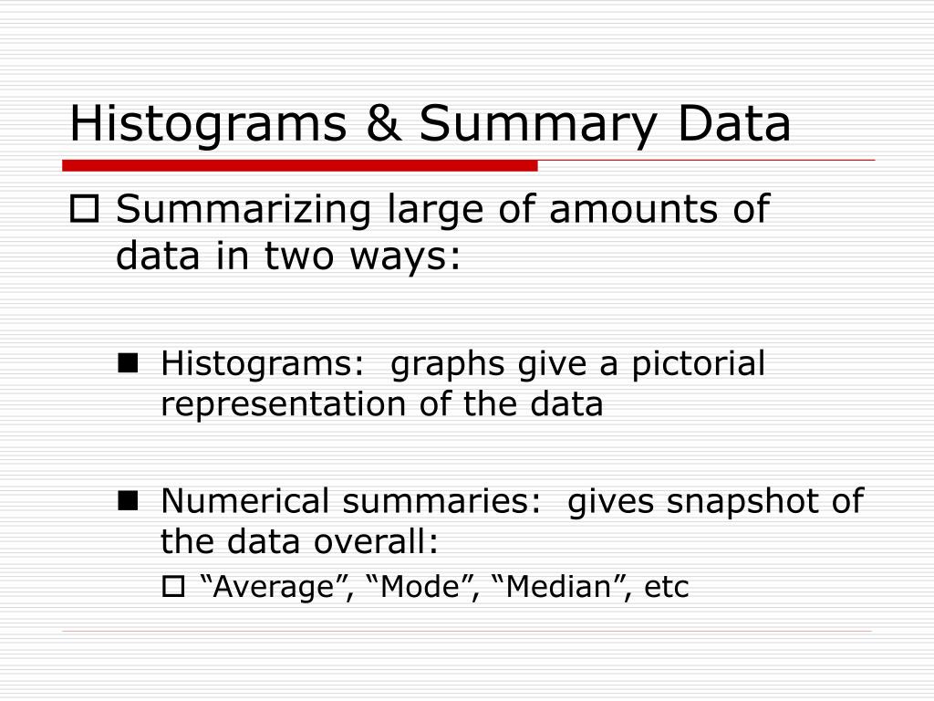 PPT Histograms & Summary Data PowerPoint Presentation, free download