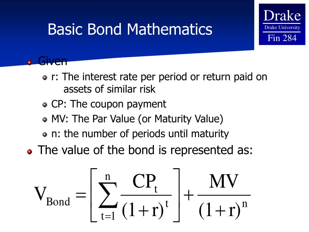 PPT Bond Mathematics PowerPoint Presentation, free download ID929314