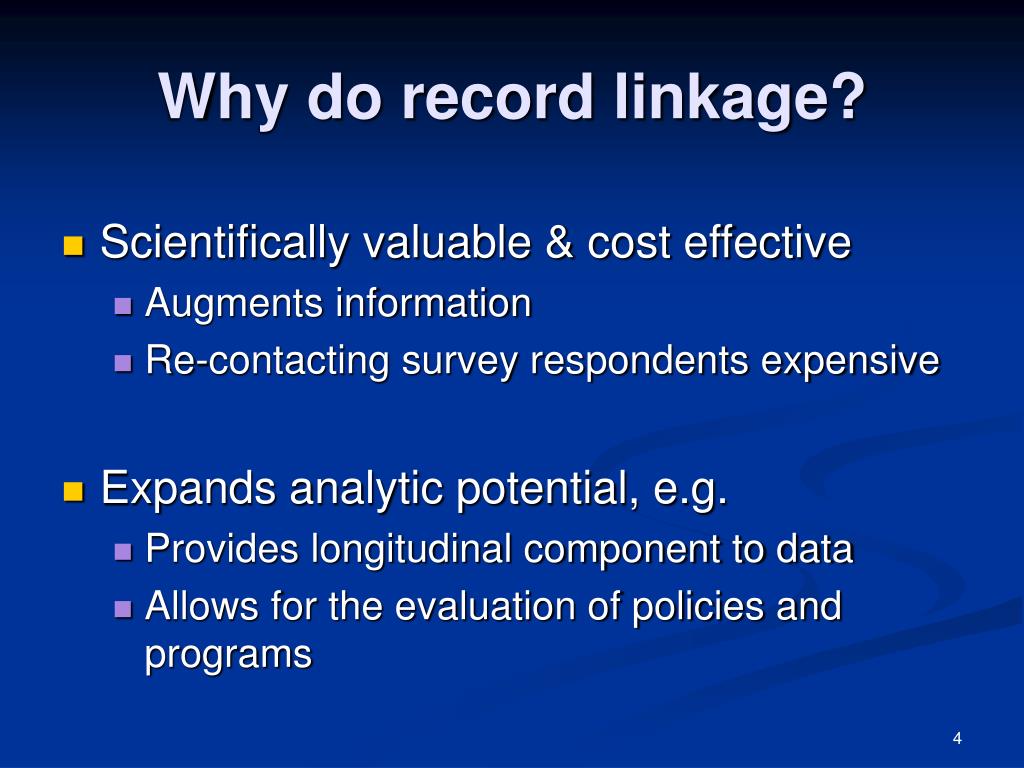 PPT NCHS Record Linkage Activities PowerPoint Presentation, free