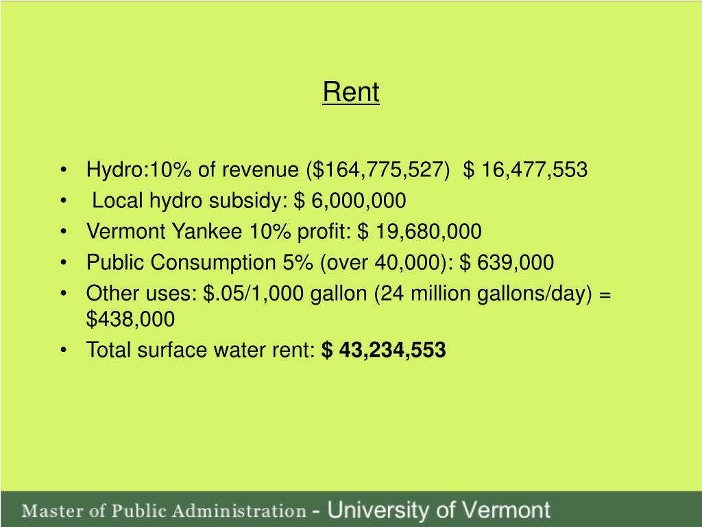 PPT Valuing Common Assets for Public Revenue in Vermont PowerPoint