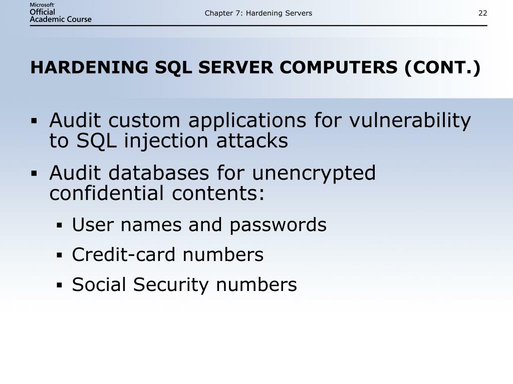 PPT HARDENING SERVERS PowerPoint Presentation, free download ID93591