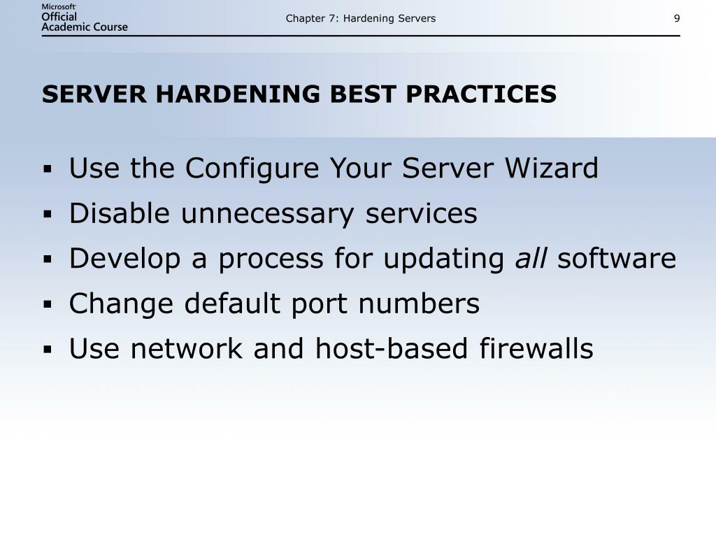 PPT HARDENING SERVERS PowerPoint Presentation, free download ID93591