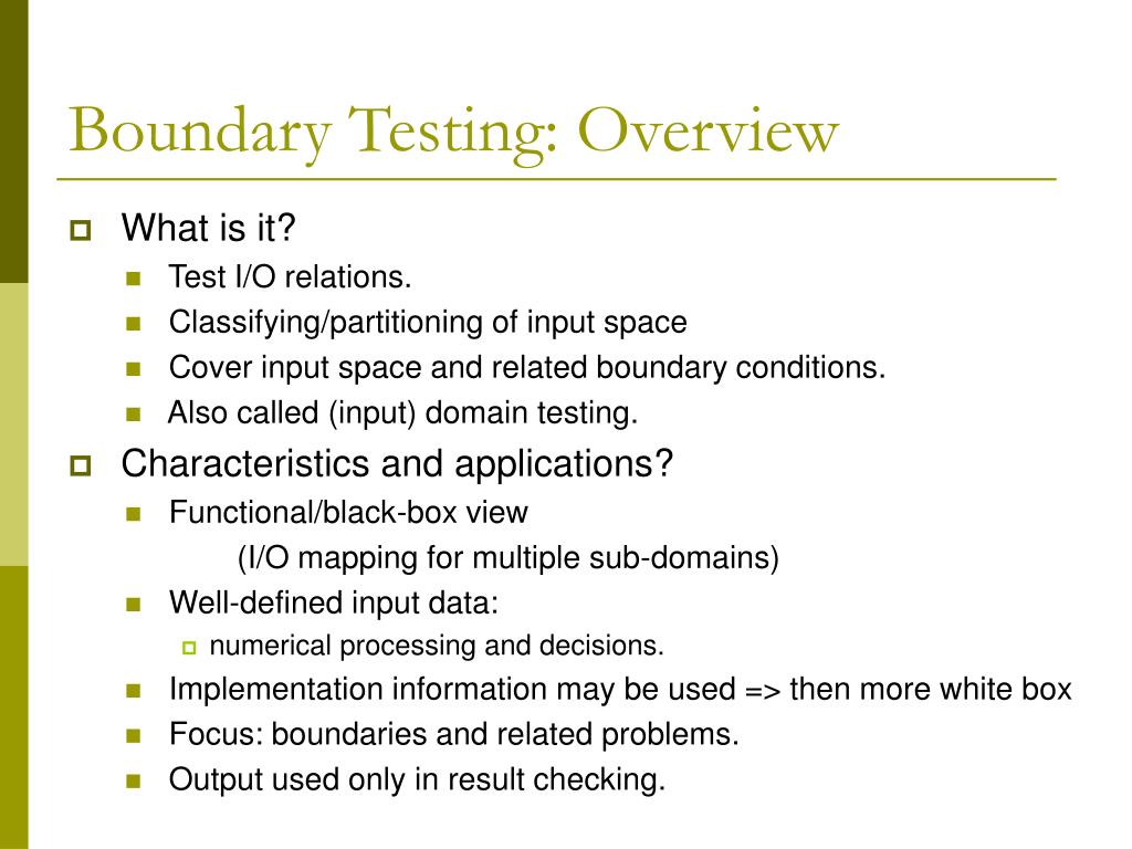 PPT Chapter 9 Boundary Testing PowerPoint Presentation, free