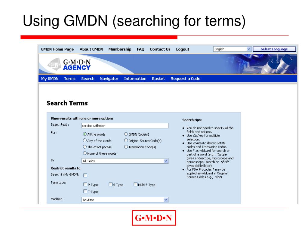PPT GMDN Global Medical Device Nomenclature PowerPoint Presentation