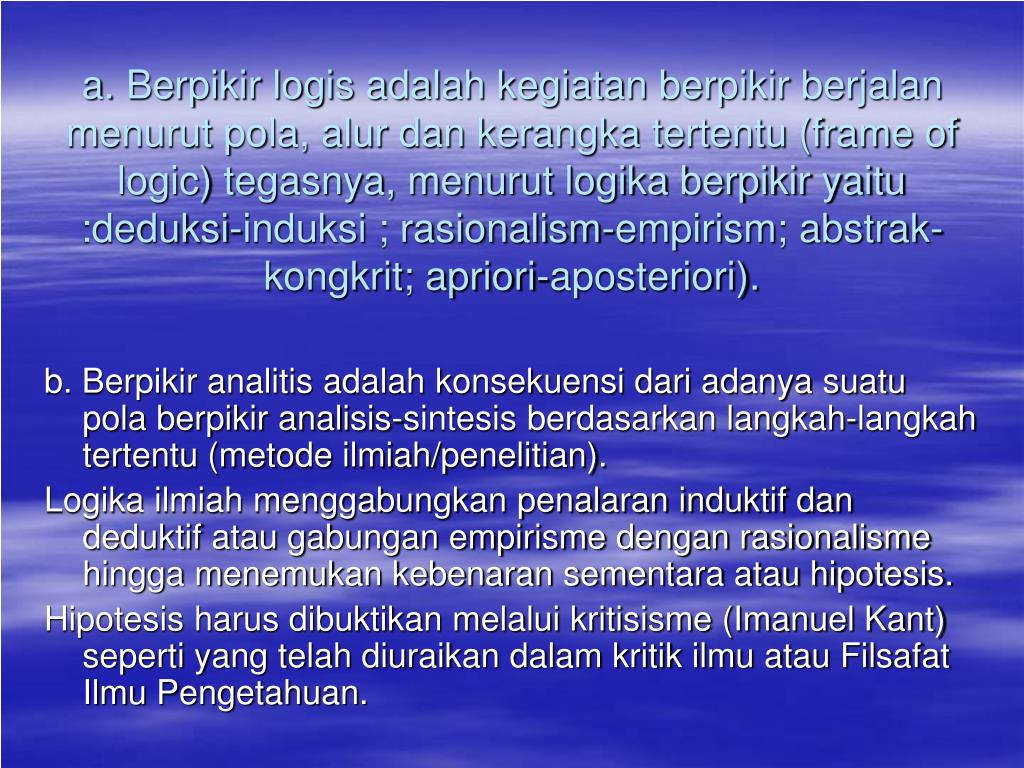 PPT FILSAFAT IPTEK BAB 9 LOGIKA PowerPoint Presentation