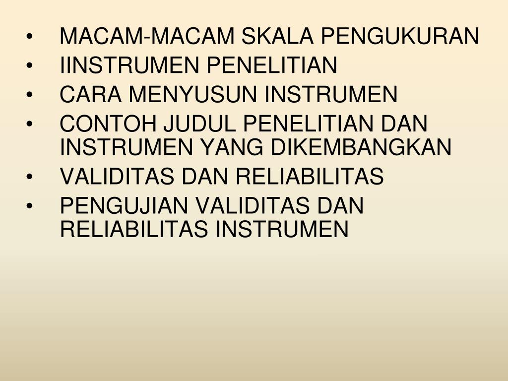 PPT SKALA PENGUKURAN DAN INSTRUMEN PENELITIAN PowerPoint Presentation ID947698