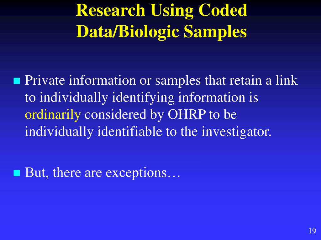 PPT Human Specimen Repositories Requirements of 45 CFR part 46 PRIM
