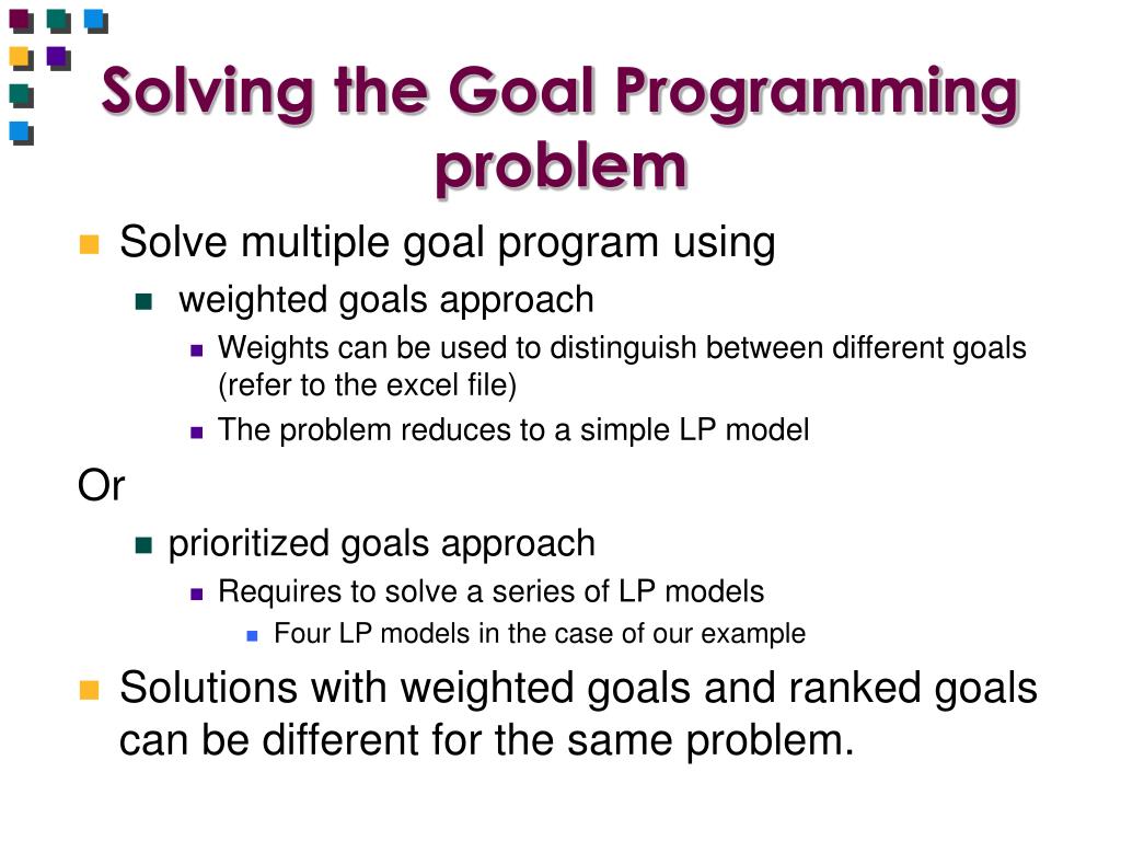 PPT Goal Programming PowerPoint Presentation, free download ID956760