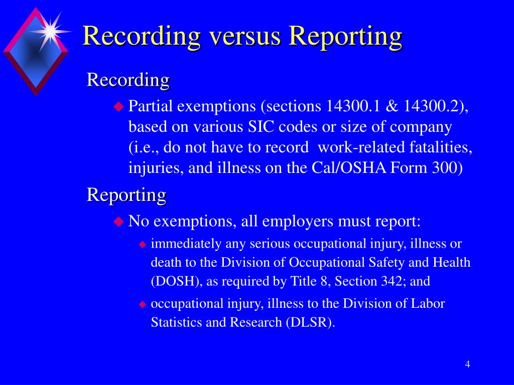PPT Cal/OSHA Recordkeeping WorkRelated Injuries & Illnesses