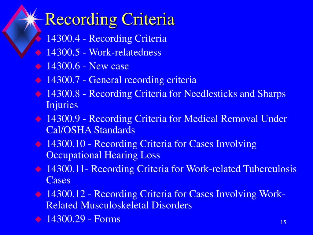 PPT Cal/OSHA Recordkeeping WorkRelated Injuries & Illnesses