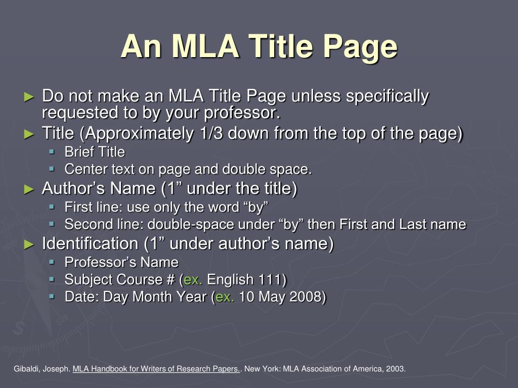 PPT MLA Style The Basics PowerPoint Presentation, free download ID