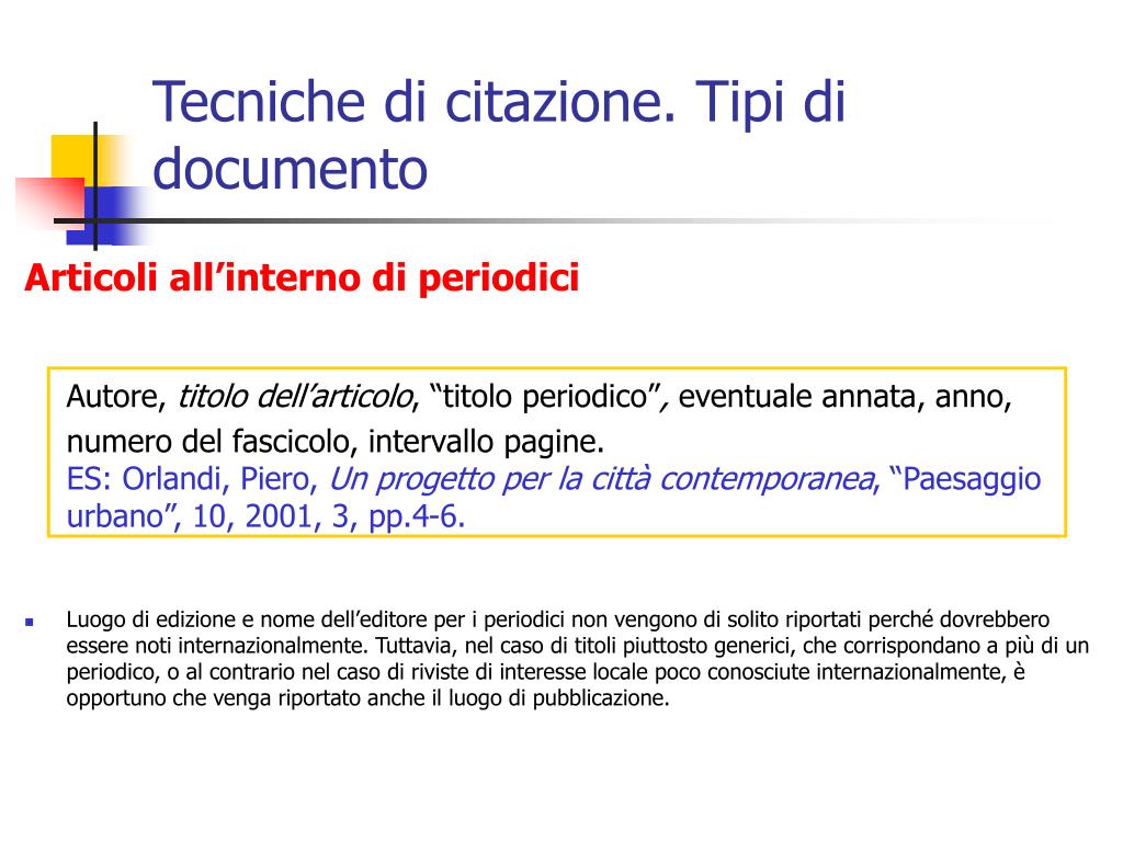 PPT La citazione bibliografica PowerPoint Presentation