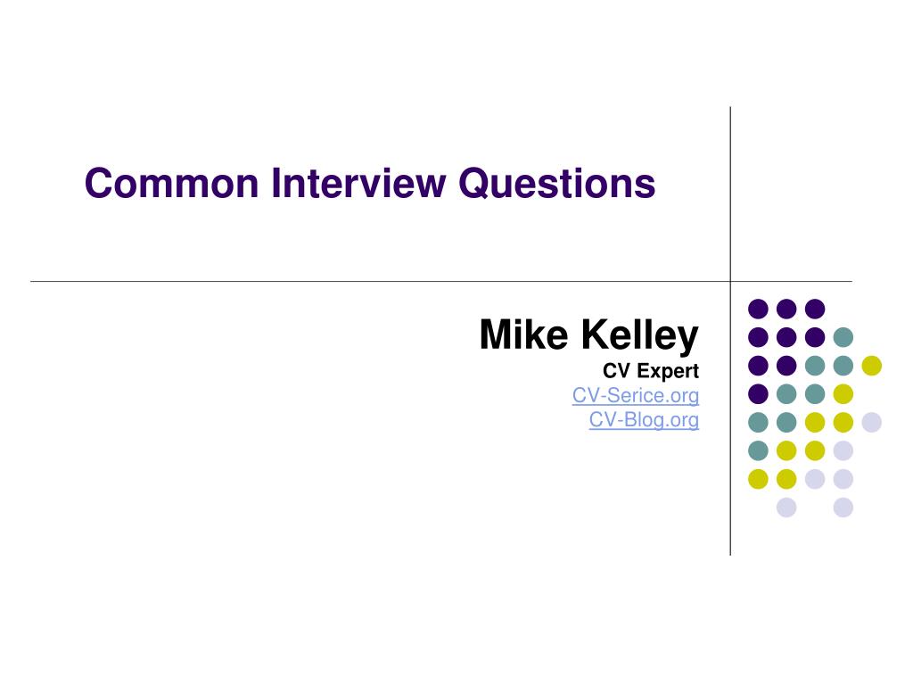 PPT Common Interview Questions PowerPoint Presentation, free download
