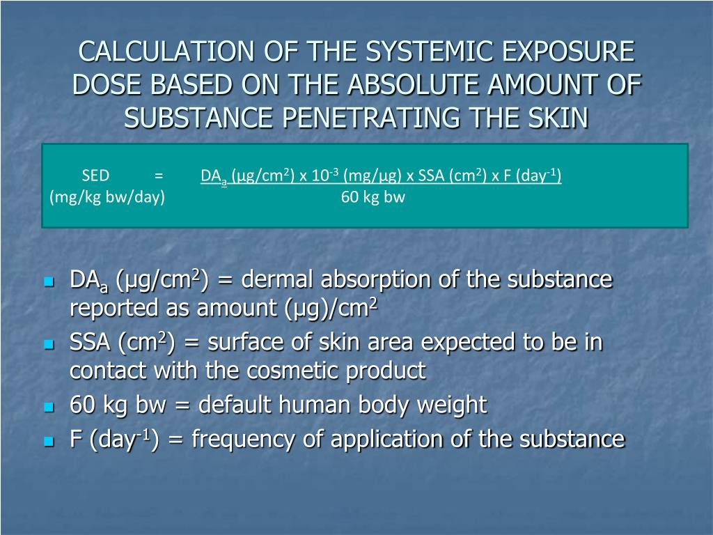 PPT EXPOSURE TO COSMETICS CALCULATION OF THE SAFETY MARGIN AND THE