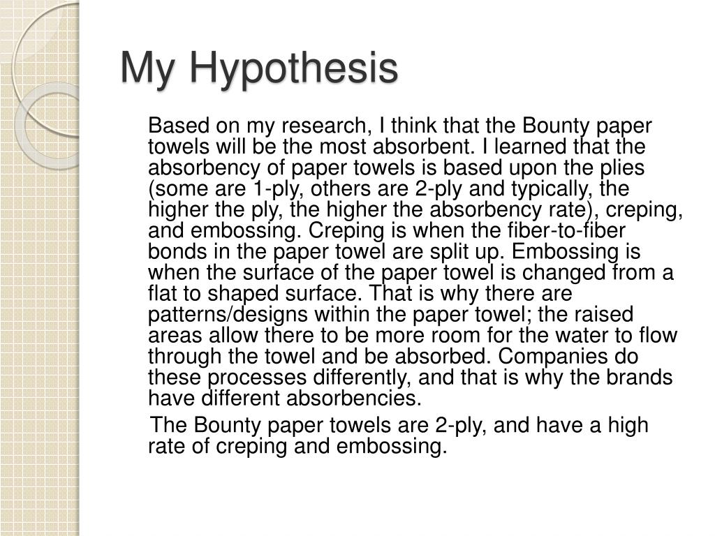 PPT Which Brand of Paper Towel Is The Most Absorbent? PowerPoint