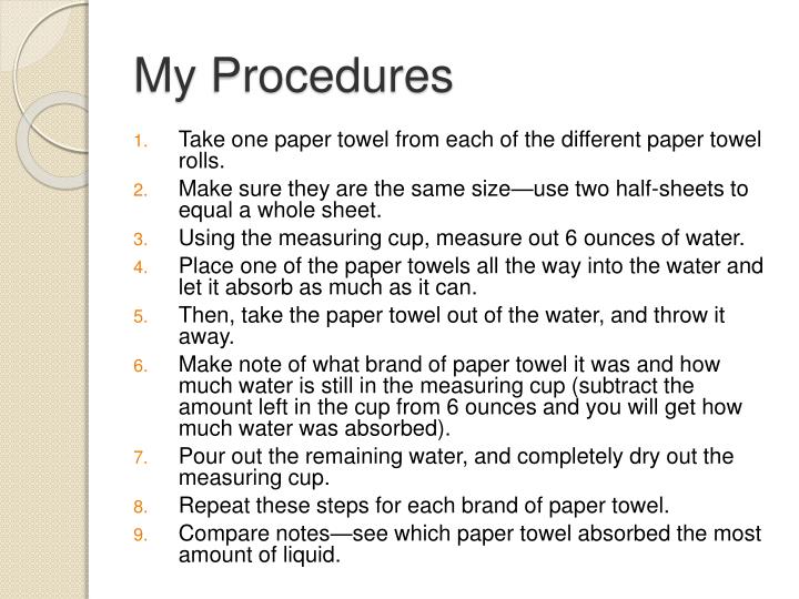 PPT Which Brand of Paper Towel Is The Most Absorbent? PowerPoint