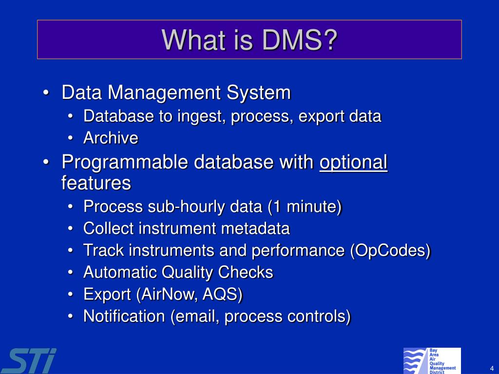 PPT A Data Management System (DMS) for Air Quality Management