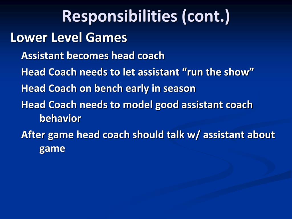 PPT The Head Coach/Assistant Coach Relationship Learning to Work