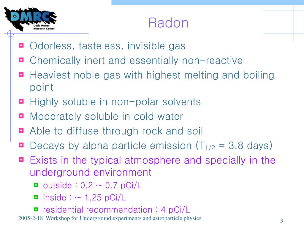 PPT Radon Environment of Underground Experiment and Detection of
