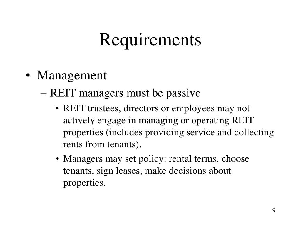 PPT Real Estate Investment Trusts (REITs) & Real Estate Operating