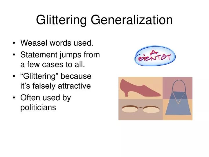 PPT Glittering Generalization PowerPoint Presentation, free download