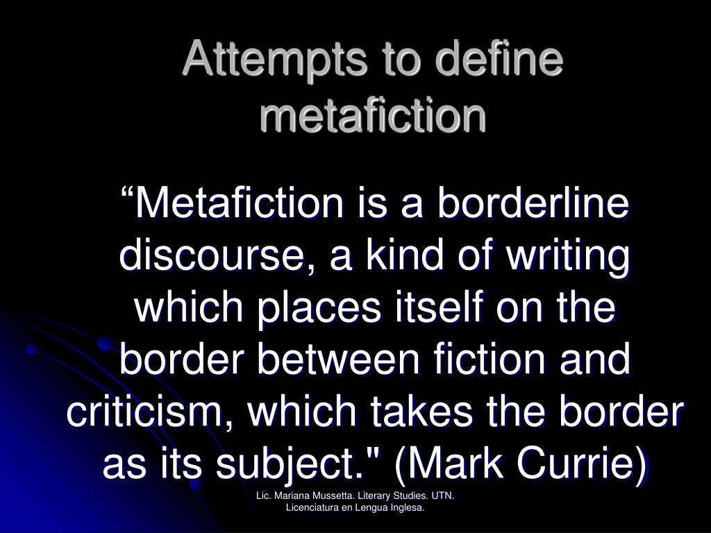 PPT METAFICTION PowerPoint Presentation, free download ID983009