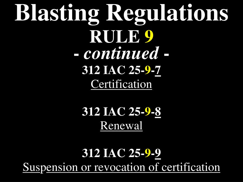 PPT Blasting Regulations Division of Reclamation Indiana Department of Natural Resources