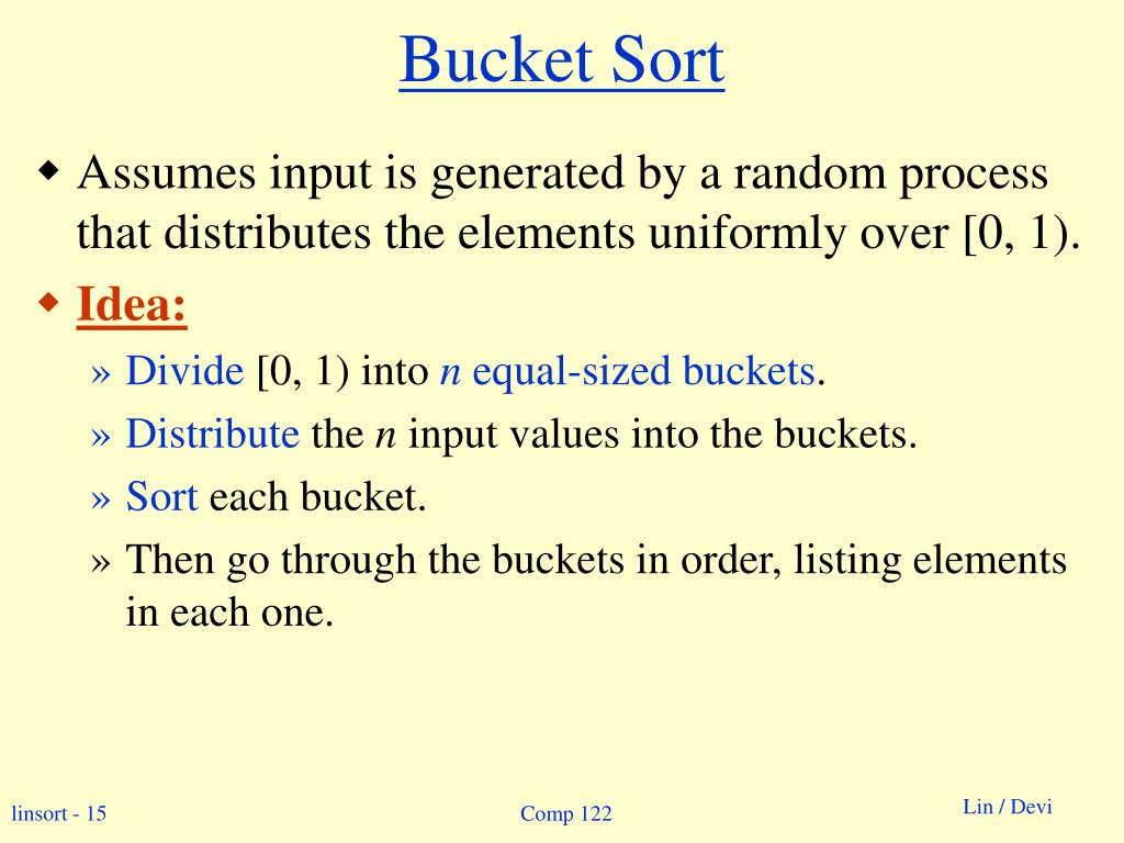 PPT Keys into Buckets Lower bounds, Lineartime sort, & Hashing