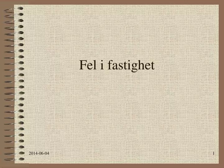 PPT Fel i fastighet PowerPoint Presentation, free download ID994471