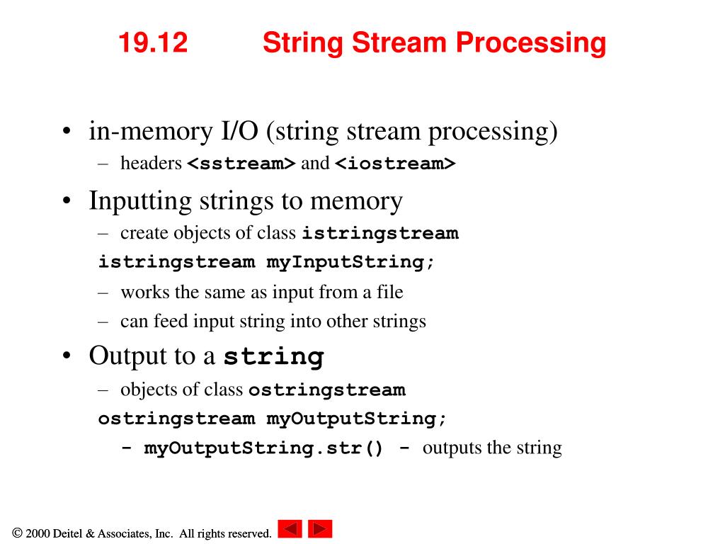 PPT Chapter 19 Class string and Stream Processing PowerPoint