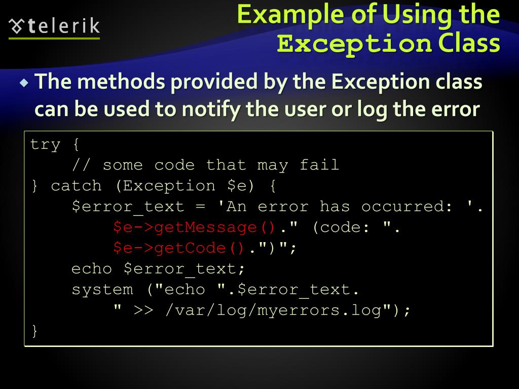 PPT Exception Handling PowerPoint Presentation, free download ID999045