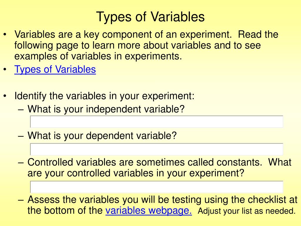 PPT Identifying Variables and Constructing a Hypothesis PowerPoint