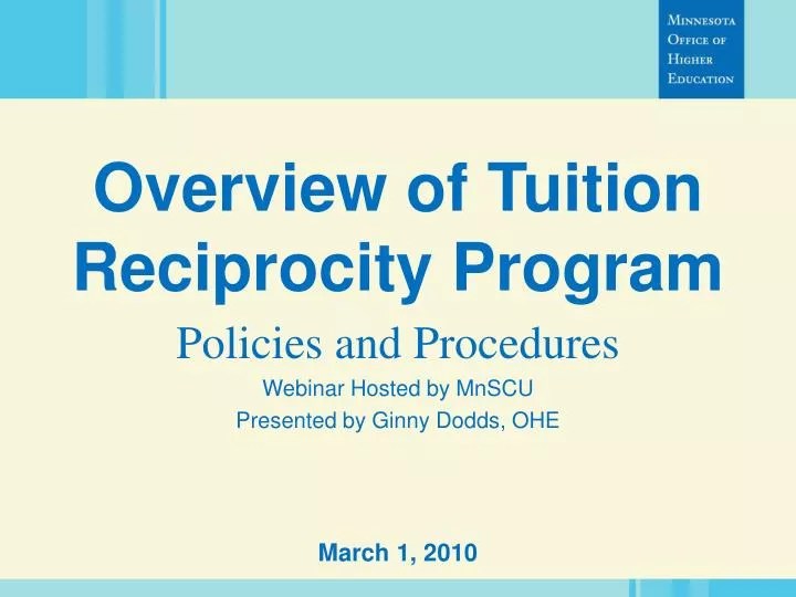 PPT Overview of Tuition Reciprocity Program PowerPoint Presentation