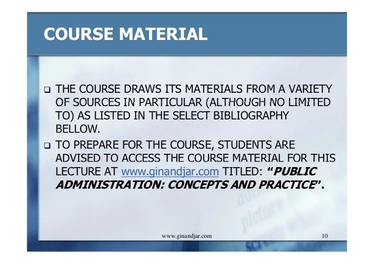 Public Administration Concepts and Practice