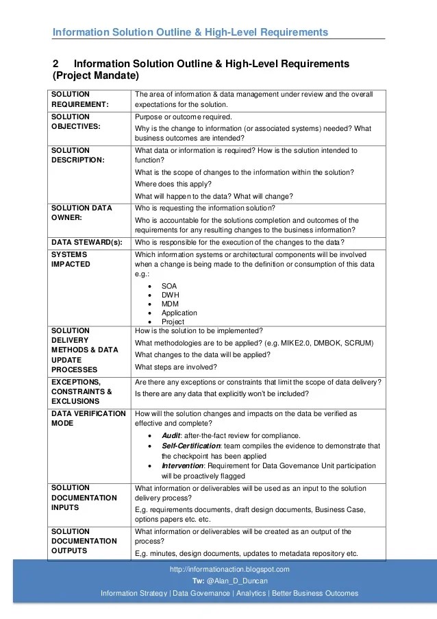 High Level Requirements Document Template PDF Template