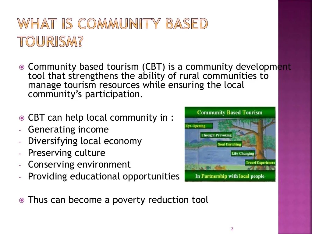 Community based tourism