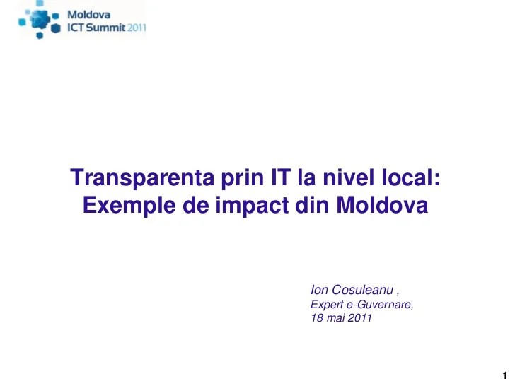 Transparency Through It At Local Level Impact Examples From Moldova