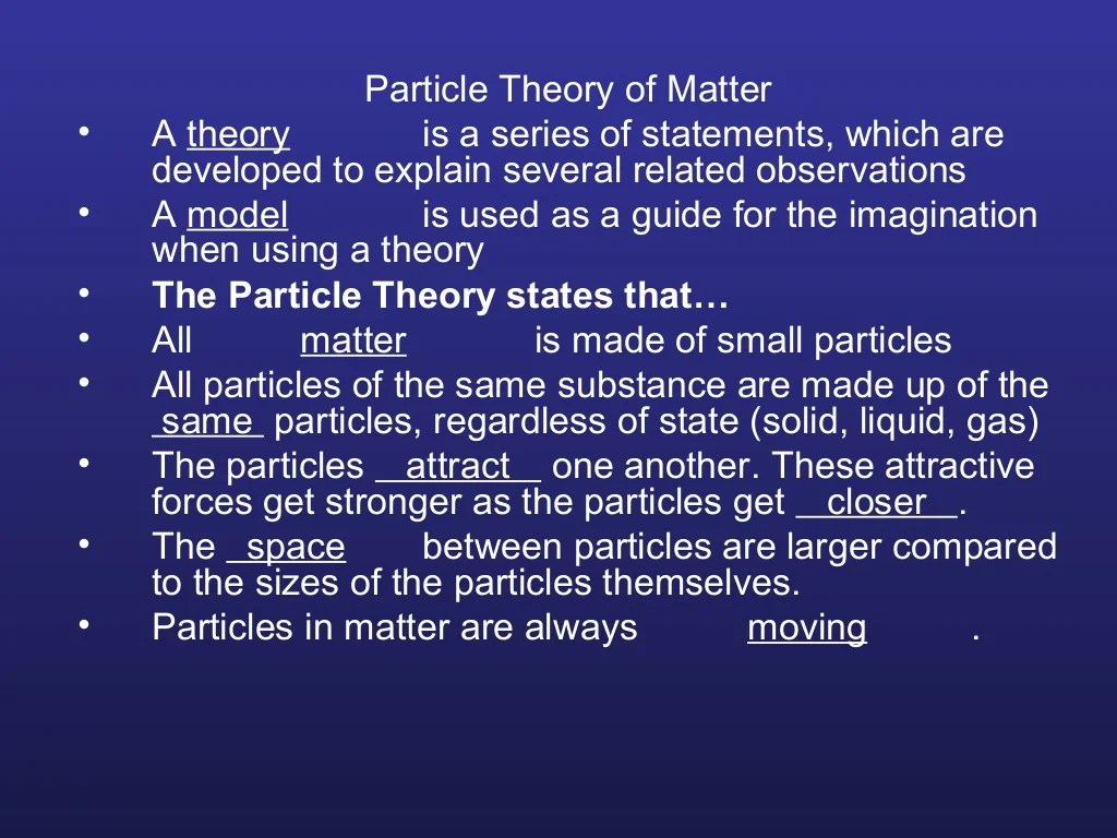 U1L2 Particle theory of matter