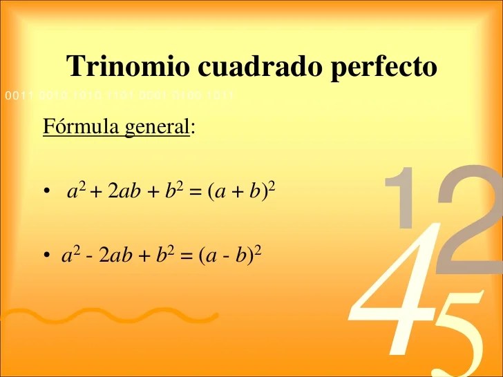 Trinomio cuadrado perfecto Matematica Chapin