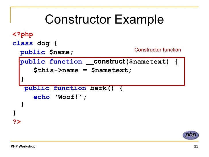 Complete Tutorials of PHP OOP Constructor with Example code