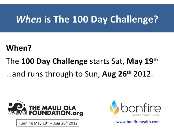 100 day challenge 2012