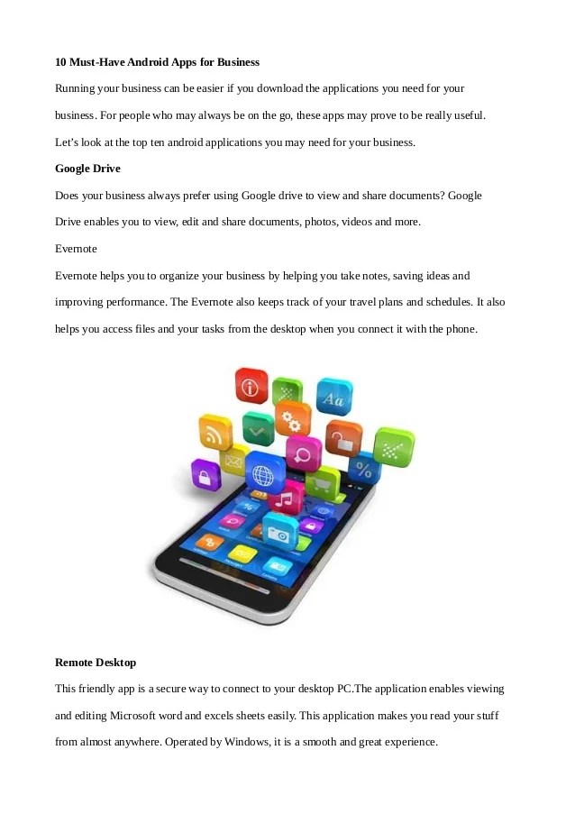 10 must have android apps for business