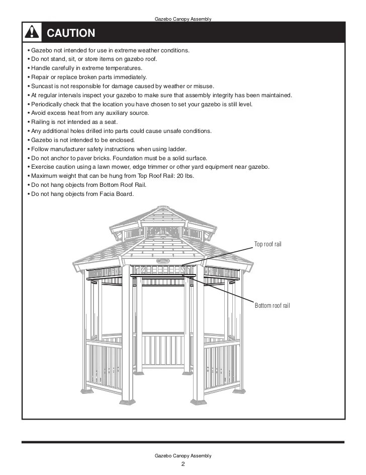 10 x 10 ft. gazebo assembly instruction